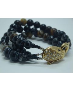 Triple black marble bracelet