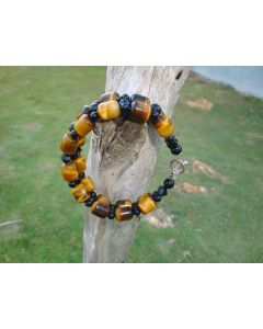 Double-banded brown marbled bracelet